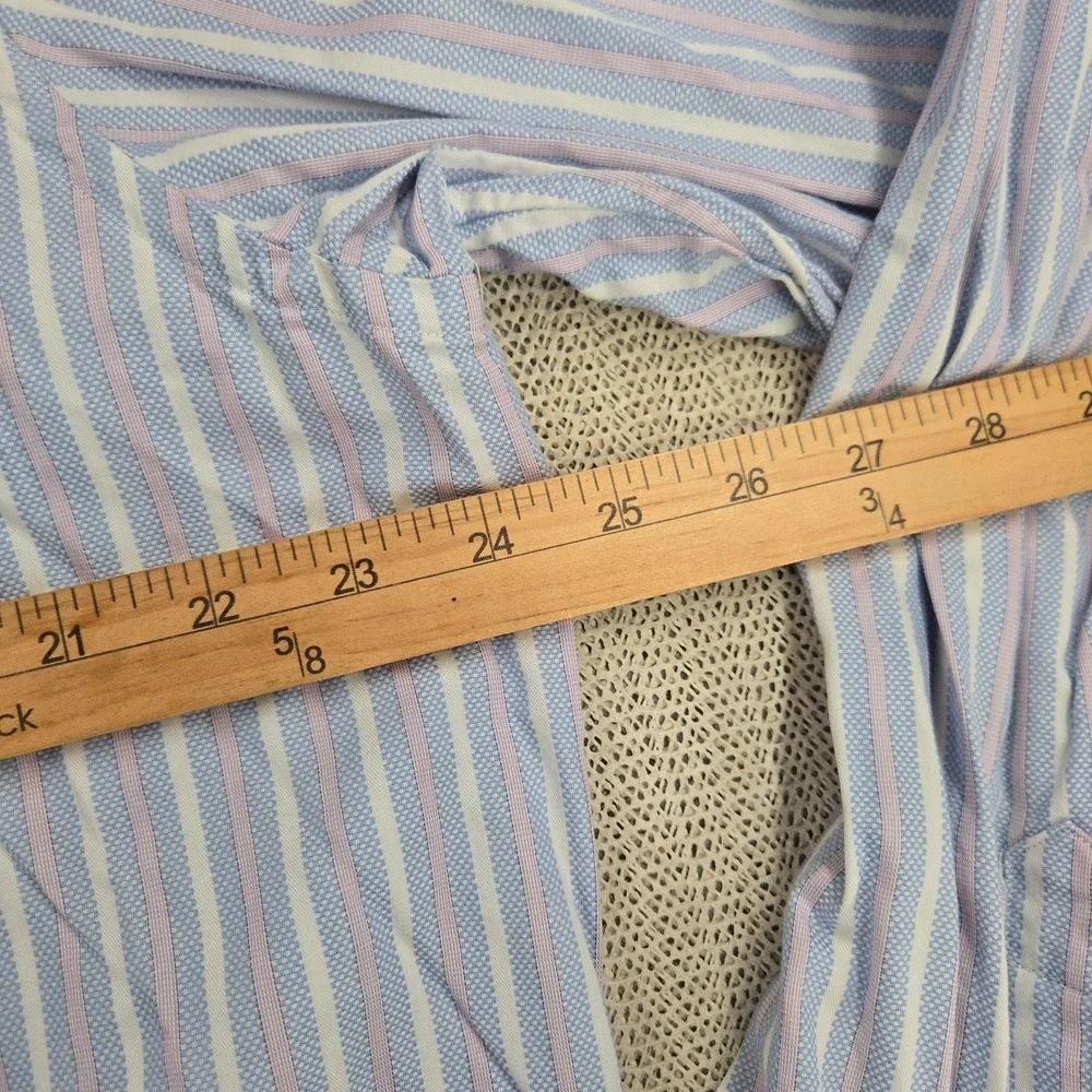Banana Republic Shirt Mens XL Blue Stripe French Cuff Long Sleeve Button Up Down
